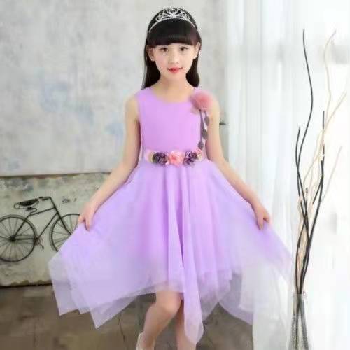 2022 Summer Children's Chiffon Dresses High Quality Lace Princess Dress Children Evening Wear Baby Girl Dress 4 6 8 9 10 12 Years