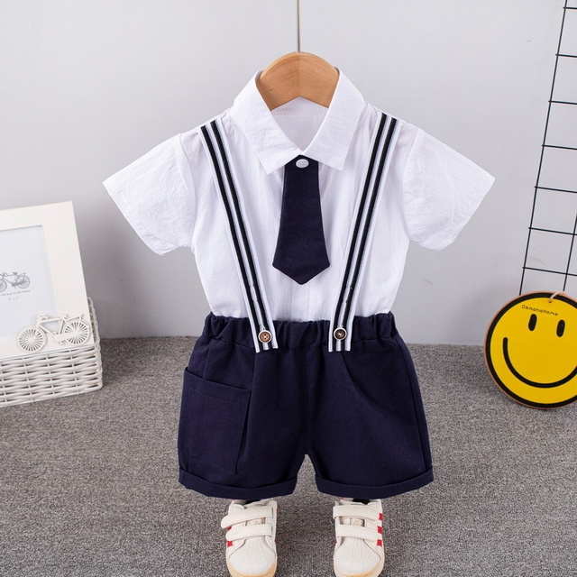 New Summer Fashion Baby Clothes Suit Children Boys Cotton Shirt Pants 2 Pieces/Set Toddler Casual Uniforms Infant Kids Tracksuits