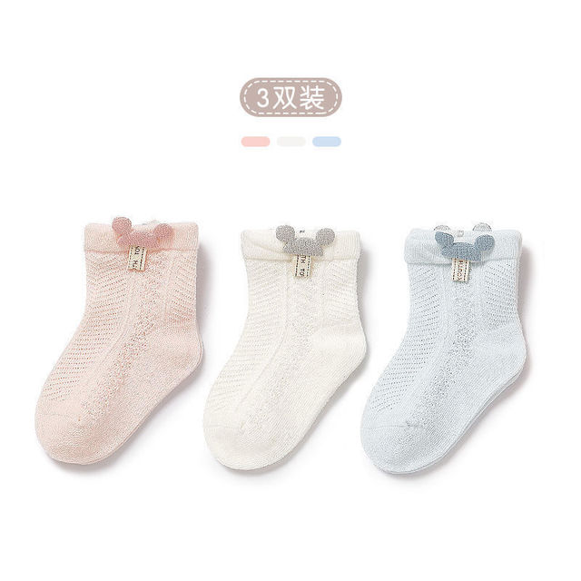 3pairs/lot Girls Socks Summer Breathable Children Short Ankle Socks for 1-12 Years Kids Soft Cotton Lace Princess Mesh Socks