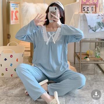 Pajamas Clothes Women Breastfeeding Set Leisurewear Nursing Suits Pregnant Woman Pajamas Twinset Breastfeeding Tops Pant 2pcs