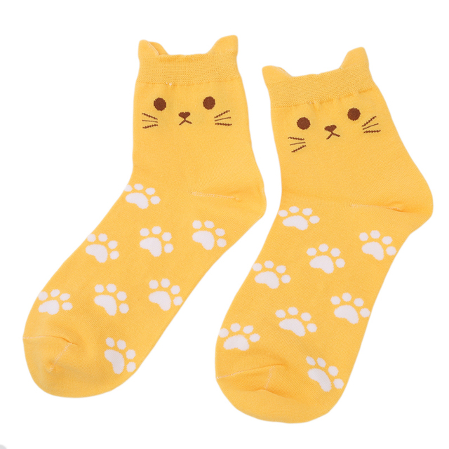 Cartoon cute cat kids socks candy color socks boys girl cotton sock wholesale children accessories newborn