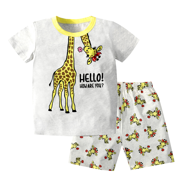 Boys Short Sleeve Cotton Pajamas Sets Dinosaur Boys Sleepwear Sets Teenage Kids Pajamas For Boys 3 4 5 6 7 8 9 10 11 12 Years