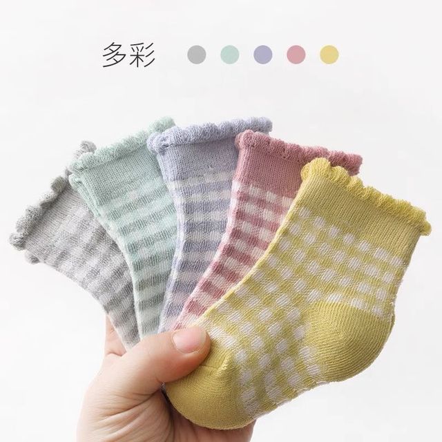 5 Pairs Infant Socks Spring Autumn New Cute Cartoon Cotton Socks Breathable Loose Lace Kids Socks Toddler Girl Autumn Clothes 2022