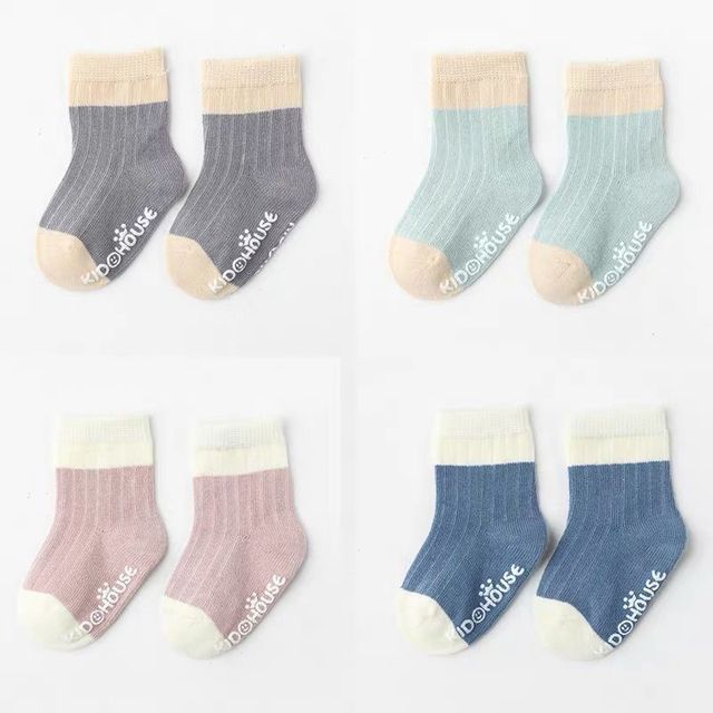 4 Pairs Cotton Baby Socks Cotton Socks Baby Boys Girls Cute Lovely Anti-Slip Socks Toddler Kids Fashion Soft Socks Autumn