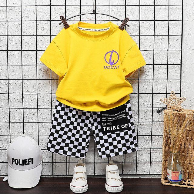 New Summer Children Clothes Baby Boys Girls Outfits Cartoon Cotton T-shirt 2pcs/sets Infant Kids Trend Toddler Tracksuits