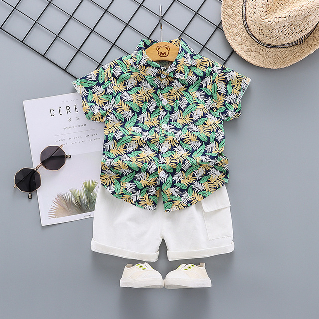 New Summer Baby Boys Clothes Suit Children Fashion Print T-shirt + Pants 2 Pieces/Set Toddler Casual Uniforms Infant Kids Tracksuits