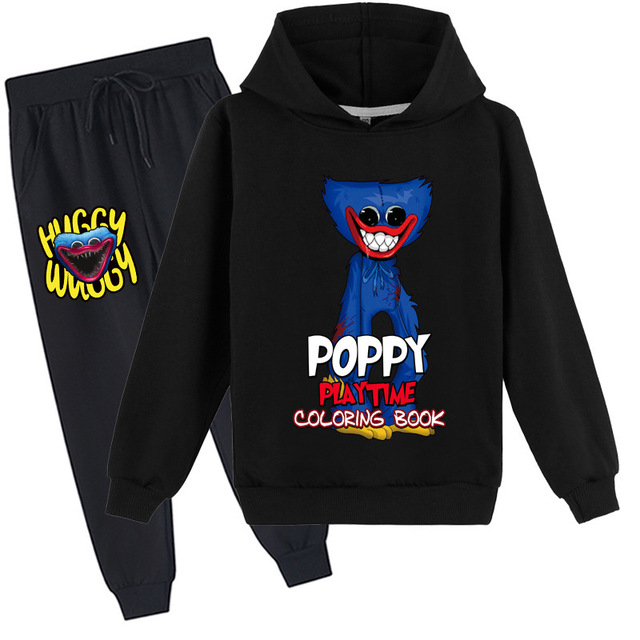 Kissy Messi Poppy Play Costume Kids Horror Clothes Baby Boys Harajuku Huggy Wuggy Hoodie Pants 2pcs Sets Teen Girls Clothes