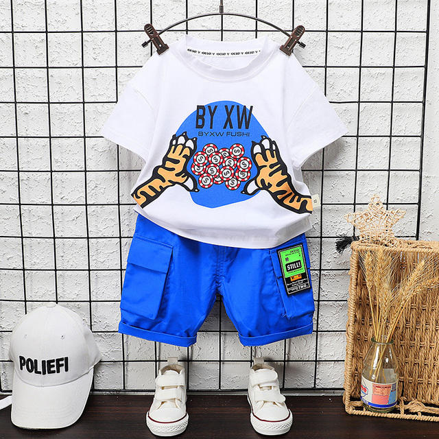 New summer baby clothes suit children boys girls cartoon cotton T-shirt shorts 2pcs/sets baby casual outfit kids tracksuits