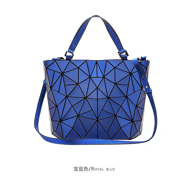 Women's Top Handle Handbag Hologram Matte Frosted High Quality Geometric Bucket Bag Feminine