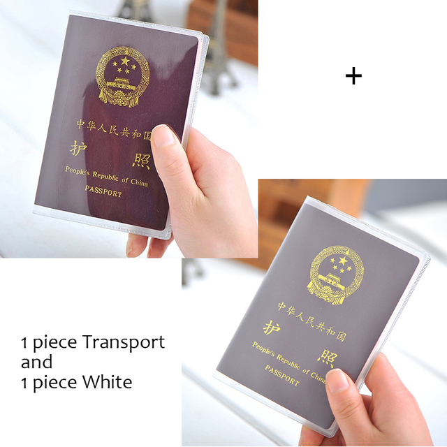 2pcs Travel Waterproof Dirt Passport Holder Cover Wallet Transparent PVC ID Card Holders Business Credit Card Holder Pouch