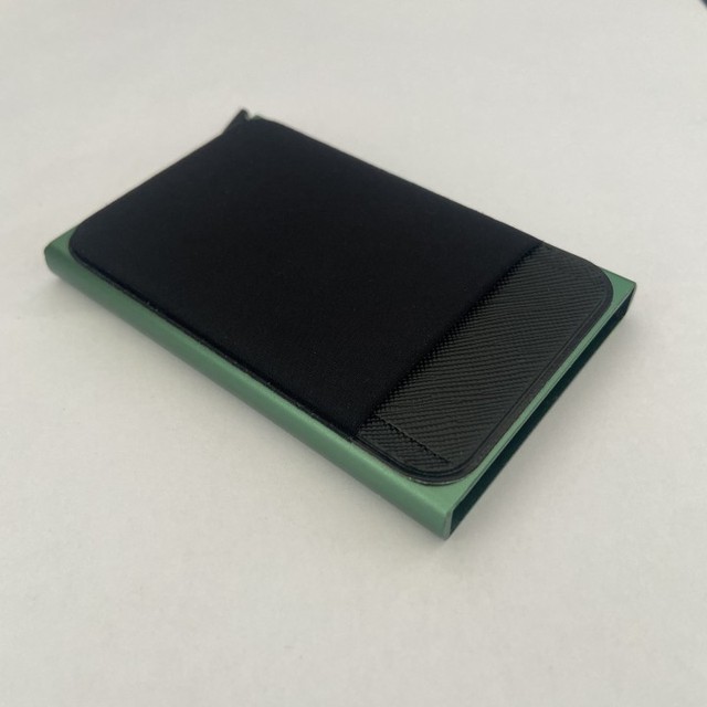 Slim Aluminum Wallet With Elastic Back Pouch ID Credit Card Holder Mini Rfid Wallet Automatic Pop Up Bank Card