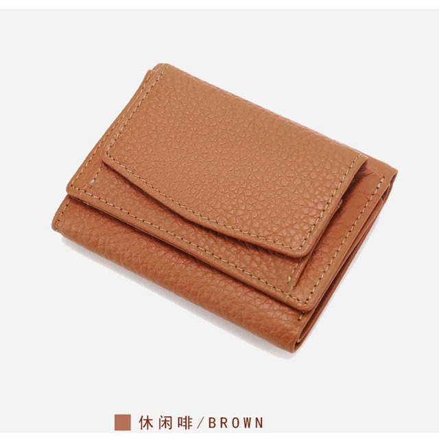 2022 News Japanese Leather Lady's Wallet Personalized First Letter Hot Stamping Card Bag Short ins Hot Leather Zero Wallet