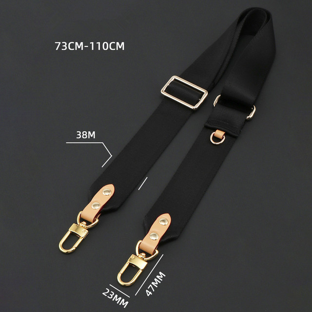 Large wide canvas strap nylon strap luxury designer shoulder bag strap replacement with genuine leather handbag accessory parts