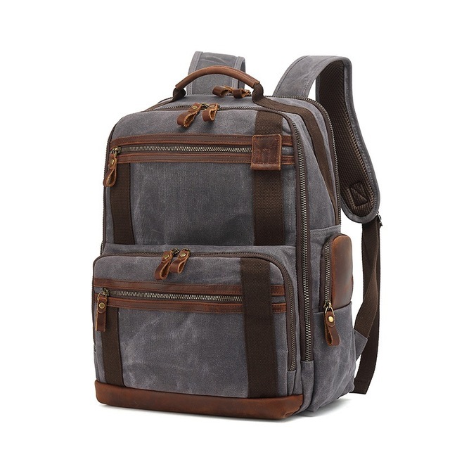 Men's Canvas Laptop Backpack School Bag 15.6" Waterproof Travel Bag