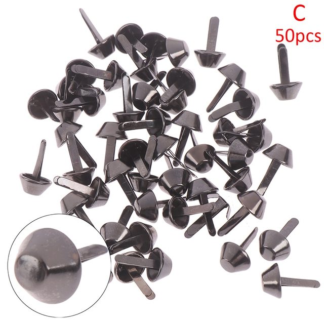 50pcs Punk Rock Rivets 12mm Metal Crafts Purse Feet Rivets Studs Pierced For Purse Handbag Leather Bag DIY Accessories