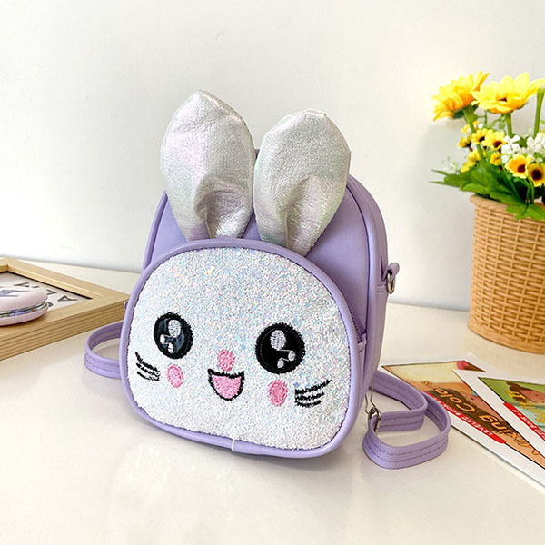 Cute Embroidered Rabbit Backpack Kindergarten School Bag Multi-purpose Girls Messenger Bag Shoulder Bag Children's Accessories