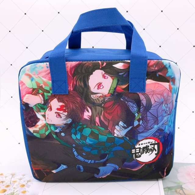 Demon Slayer Devil Blade Cartoon Anime Insulation Bag Kimetsu no Yaiba Tanjirou Nezuko Picnic Lunch Box Meal Bento Hand Storage Bag