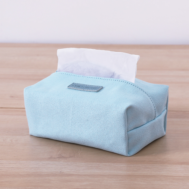 Cotton Canvas Simple Tissue Box Living Room Pumping Tissue Box Car Towel Napkin Paper Holder Pouch Chic Table Home Decor