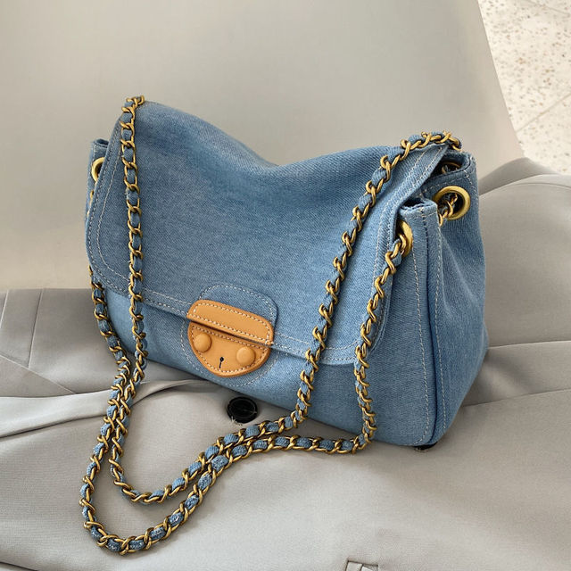 MBTI Canvas Shoulder Bag Casual Woman Blue Daily Shopping Bags 2022 Fashion Bolso Mujer New Arrival Hasp Female Bag