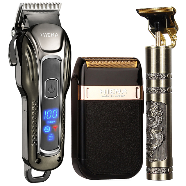 Professional Barber Hair Clipper Rechargeable Electric Finish Cutting Machine Beard Trimmer Shaver Cordless USB