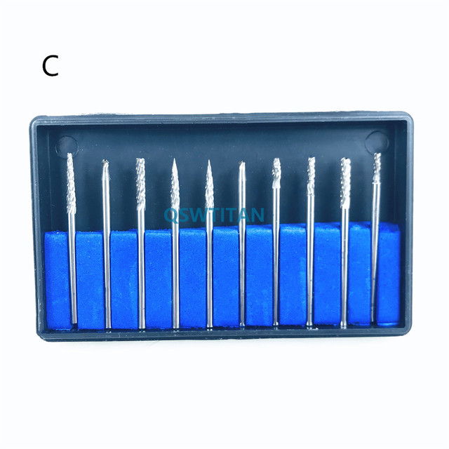10 قطعة/صندوق التنغستن الصلب كربيد الأسنان الأزيز مختبر الأسنان حفر الأسنان مختبر المواد