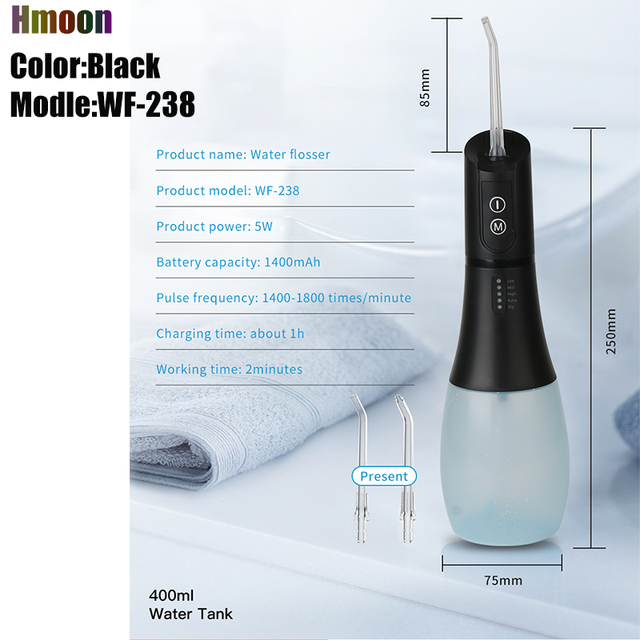 Oral Water Flosser Dental Water Flosser USB Contacts Dental Hygiene Nquipment Nightgar Portable Waterproof Dental Hygiene