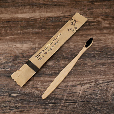 100pcs Eco-friendly Bamboo Reusable Toothbrush Portable Adult Wooden Soft Toothbrush Laser Custom Engraving Logo