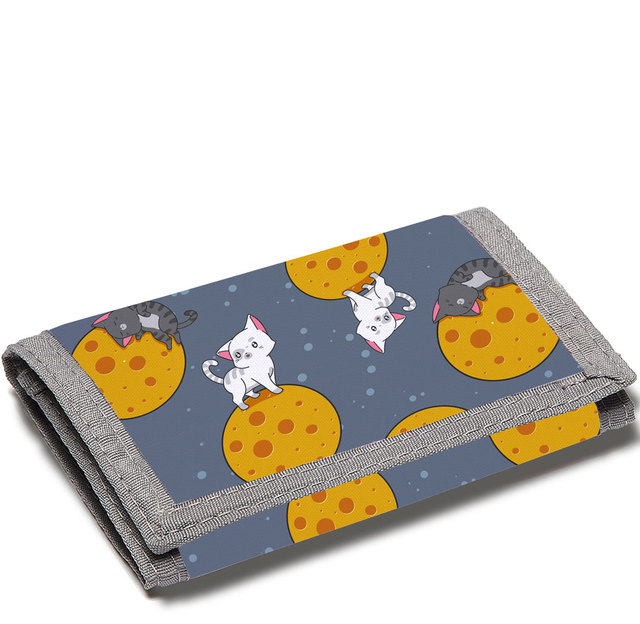 Can be customized children's cartoon printing cute coin purse, foldable cloth wallet, fashion student bank card holder