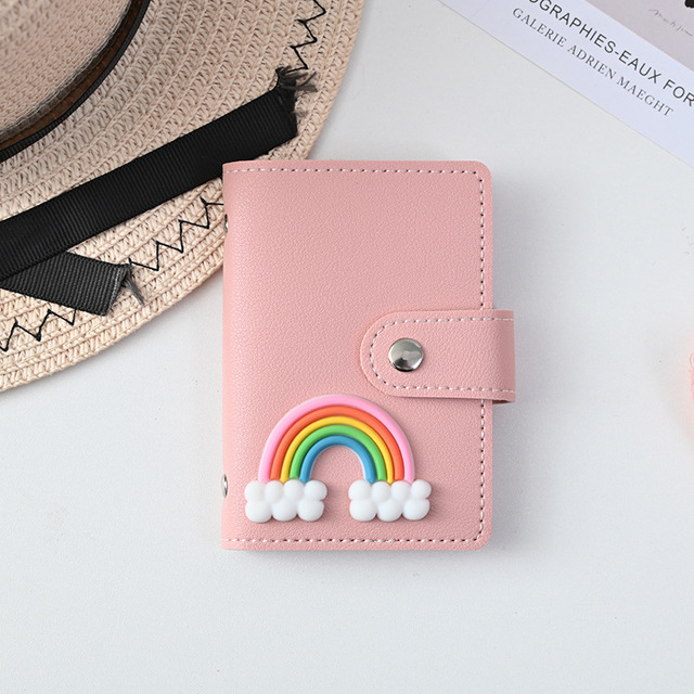 New Student Cute Meal Card Holder Wallet PU Leather Cartoon 26 Bit Card Case Holder School Men Women Credit Card Bag ID