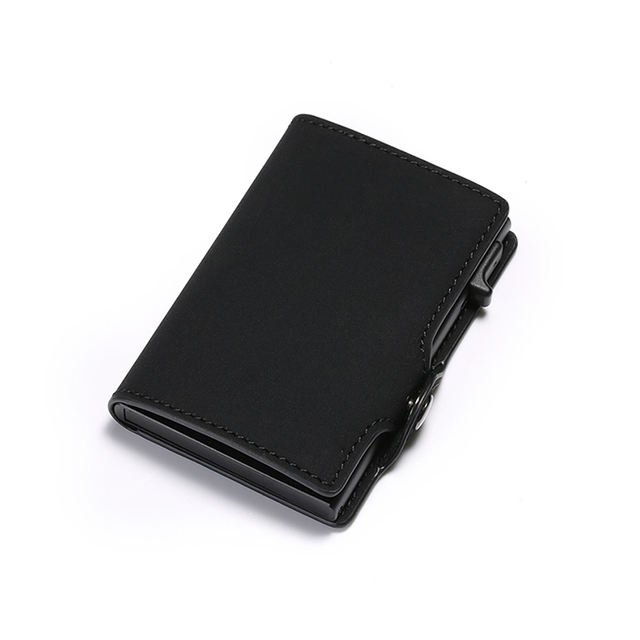 DIENQI - Leather Anti-theft Card Holder for Men and Women, Anti-magnetic, Credit Cards, Simple Wallet, Pocket Case