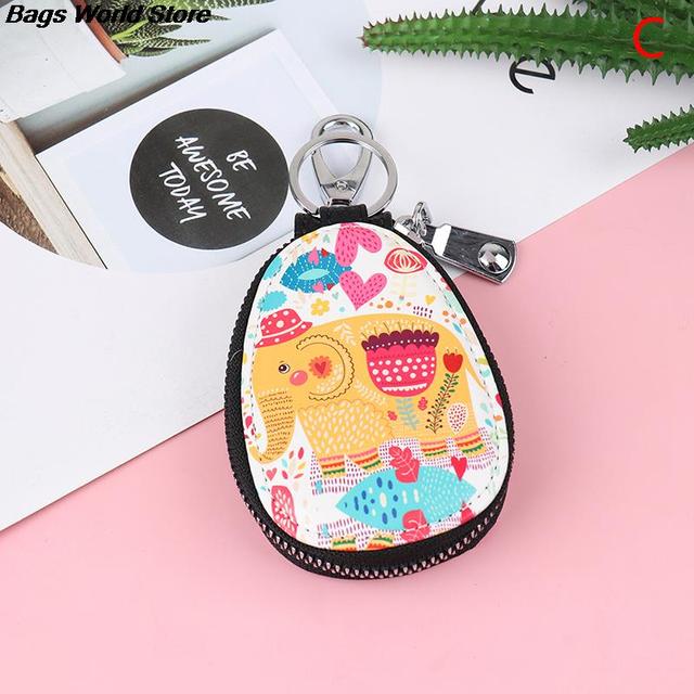 Fashion 1PC Women Key Bag Cartoon Girl Students Leather Key Wallets Key Case Car Key Chains Cover New Lovely Key Holder