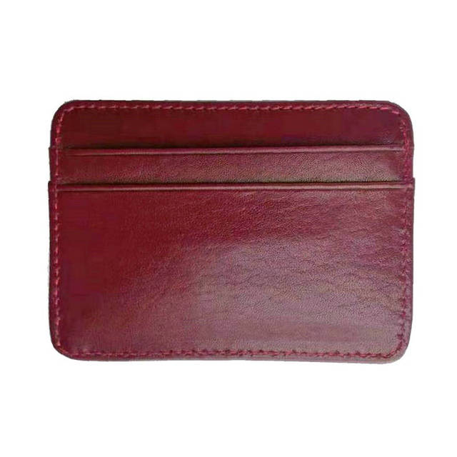 GENODERN Women and Man Genuine Leather Card Case Cowhide Slim Card Wallet Small Thin Card Package