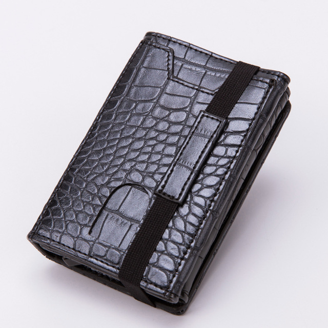 Cizicooco New Carbon Fiber Men Credit Card Holder Blocking Rfid Wallet Unisex Leather Security Information Aluminum Alloy Wallet Frame