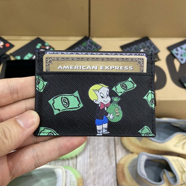 Original Holifend Unite Richie Rich Alec Monopoly Genuine Leather Card Case Credit ID Card Holder Small Wallet Men Gift