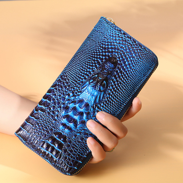 New women wallet crocodile pattern long wallet phone bag portfel damski lady clutch bag purse card holder carteira feminina