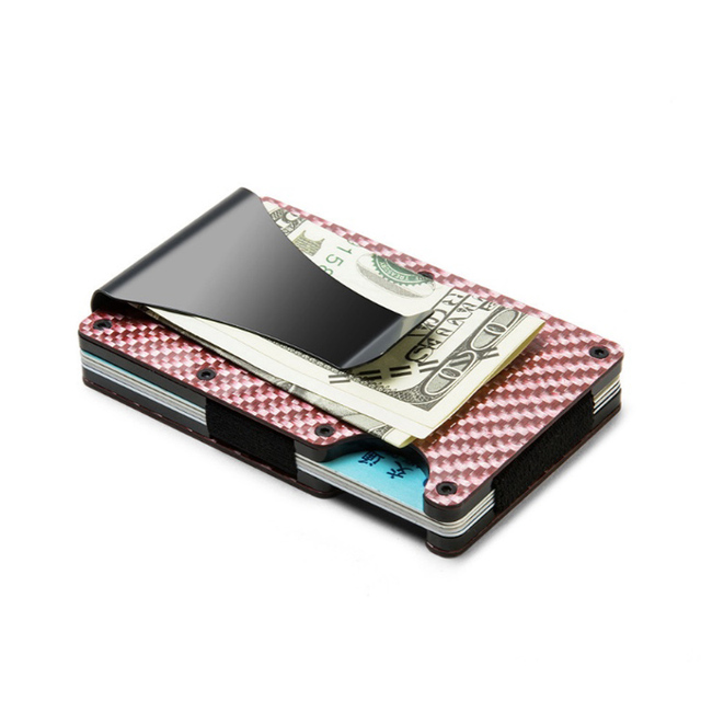 Rfid Carbon Fiber Mini Wallet Men Small Wallet Slim Thin Smart Pocket Card Wallet