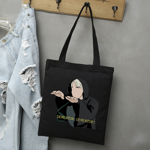 Draco Malfoy Shopping Bags Shopper Travel Bags Canvas Woman Tote Mom Designer Canvas Bags Cheap Printed Shopping Tote