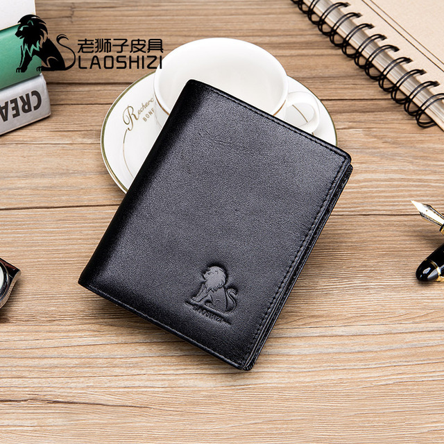 LAOSHIZI LUOSEN Leather Men's wallet anti-theft brush fashion first layer leather change clip double large note Wallet