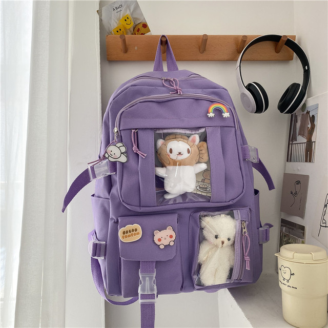 High school student backpack large capacity ins Japanese junior high school student schoolbag female Korean elegant mori girl