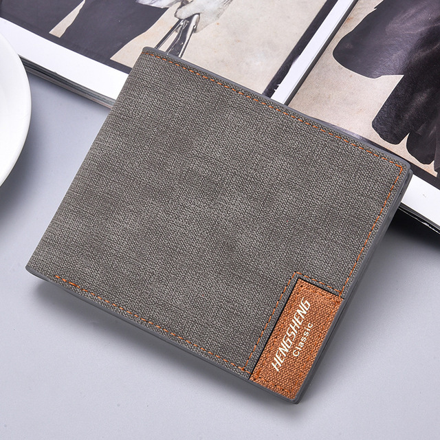 New men's wallet short casual canvas thin wallet business men's wallet