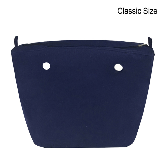 Classic Mini Size Waterproof Solid Canvas Insert Inner Liner Insert Zipper Pocket For Obag O Bag Silicone Handbag Bag