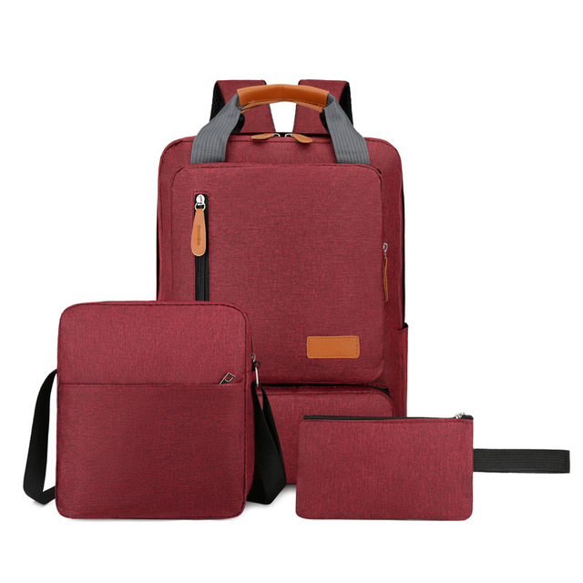 Men's 3-Sets Large Capacity Business Laptop Backpack Teenagers Schoolbags Travel Sports Casual School Bags Pack For Male Female