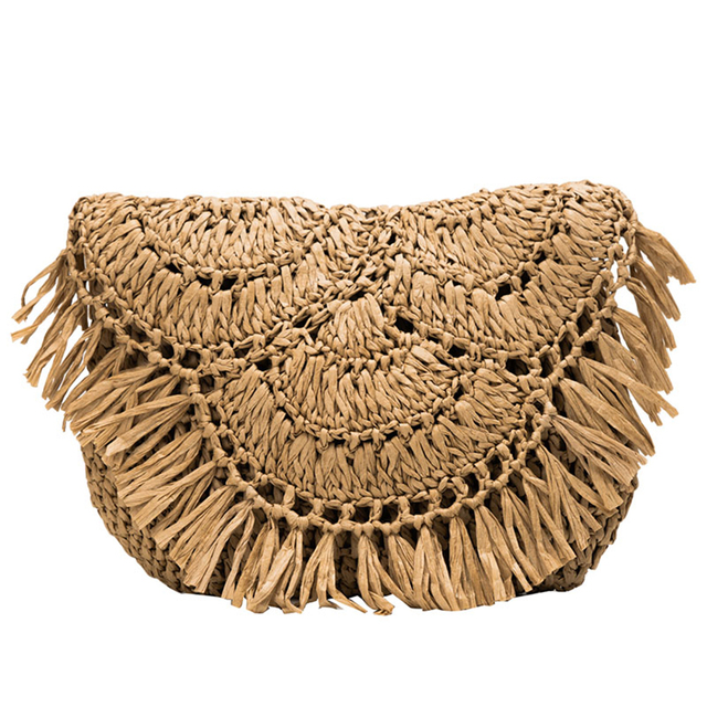 Summer straw bags for women 2021 tassel handmade beach bags raffia rattan woven handbags female holiday crossbody bags clutch