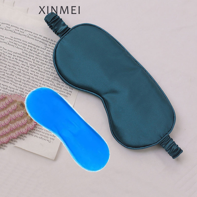 Gel Ice Silk Bag Sleep Mask Ice Hot Compress Relieve Fatigue Remove Dark Circles Eyes Spa Sleep Luminous Eye Mask Eyeshade