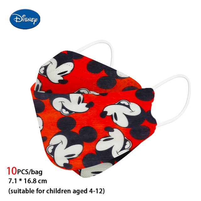 Disney 10-200/Bag Mickey Kids Cartoon Mask 4-layer Dust Protection Protective Respirator Reusable 4-12 Years Ffp2 Mascarilla