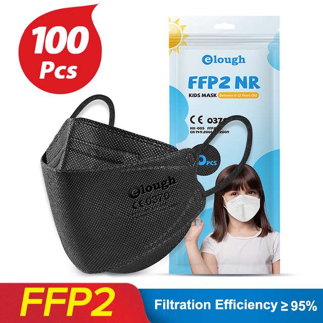 Elough Mascarillas FPP2 Ninos 6-12 Años 4 Layers Infant FFP2 Kids Children Masks FFP 2 ffp2Mascarilla KN95 Infantil Mask