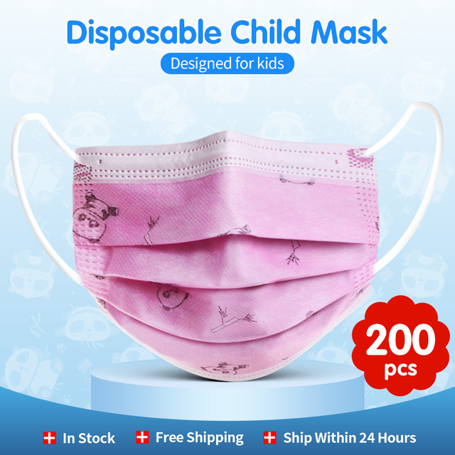 50/100pcs Cartoon Children Face Masks 3 Layer Disposable Mouth Flex Soft Breathable Cute Hygiene Kids Face Mask for Child