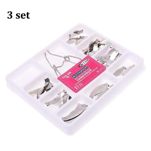 3 set dental saddle contoured matrices metal matrix universal set with spring clips