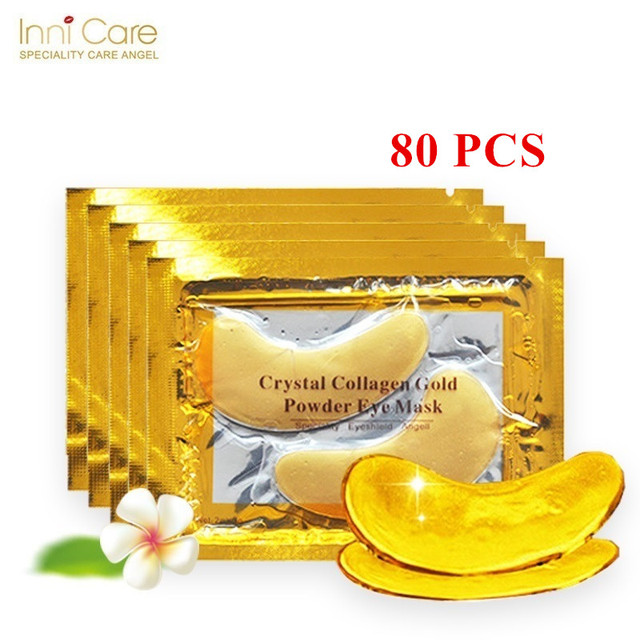 InniCare 50/60/80/100pcs Crystal Collagen Golden Eye Mask Dark Circles Acne Beauty Patches for Eye Skin Care Korean Cosmetics