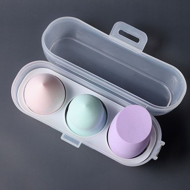 3pcs/set Makeup Sponge With Box Female Cosmetic Blender Puff Foundation Powder Beauty Tool Esponjas Para Maquillaje